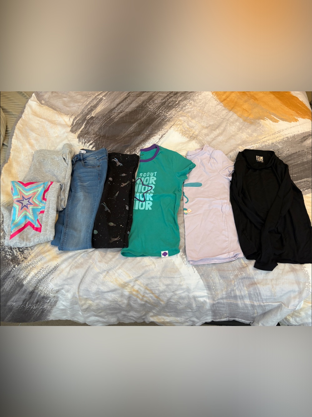 Assorted Kids Tops and Jeans - Black, Lavender, Teal, Navy, Denim, Gray